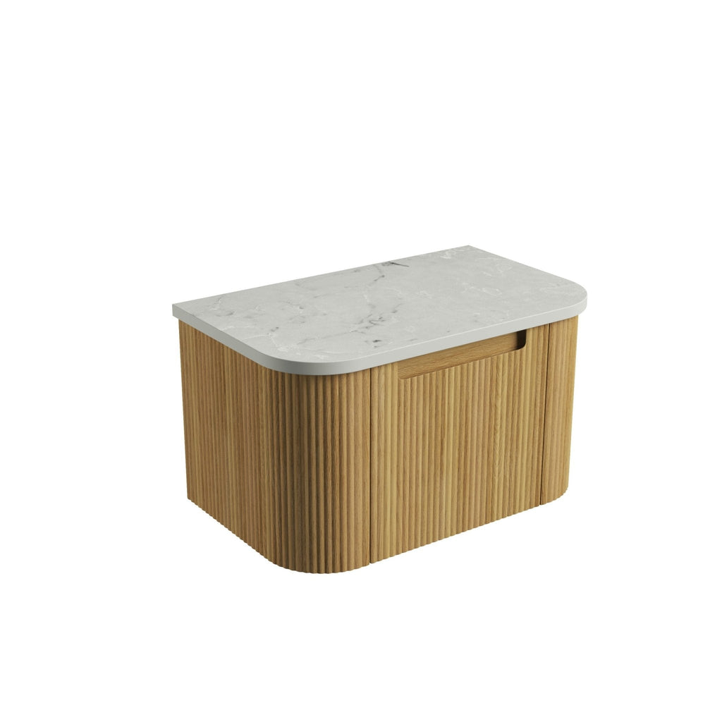Varcelli Mono Wall Hung Vanity 750 - 1800mm - Hera Bathware X Aulic CAWH53 - 750 - ST86FT | 750mmCabinet + Alpine Grey Flat Stone Top