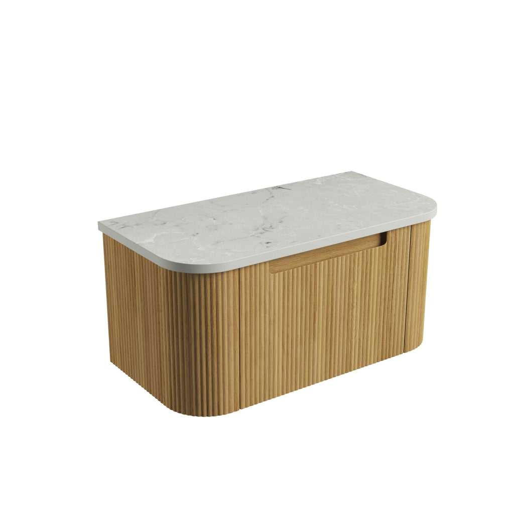 Varcelli Mono Wall Hung Vanity 750 - 1800mm - Hera Bathware X Aulic CAWH53 - 900 - ST86FT | 900mmCabinet + Alpine Grey Flat Stone Top