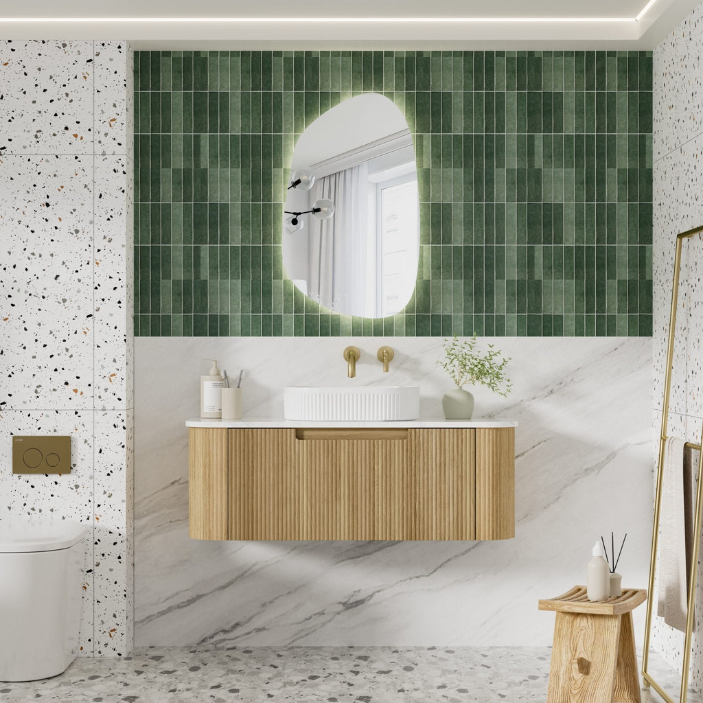 Varcelli Mono Wall Hung Vanity 750 - 1800mm - Hera Bathware X Aulic CAWH53 - 1200 - ST26FT | 1200mmCabinet + Cato Flat Stone Top