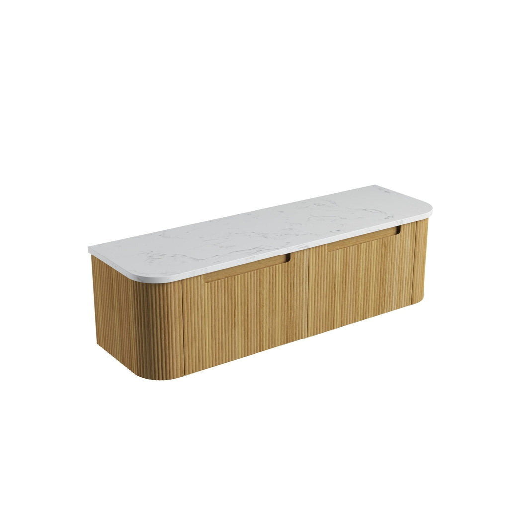 Varcelli Mono Wall Hung Vanity 750 - 1800mm - Hera Bathware X Aulic CAWH53 - 1500 - ST26FT | 1500mmCabinet + Cato Flat Stone Top