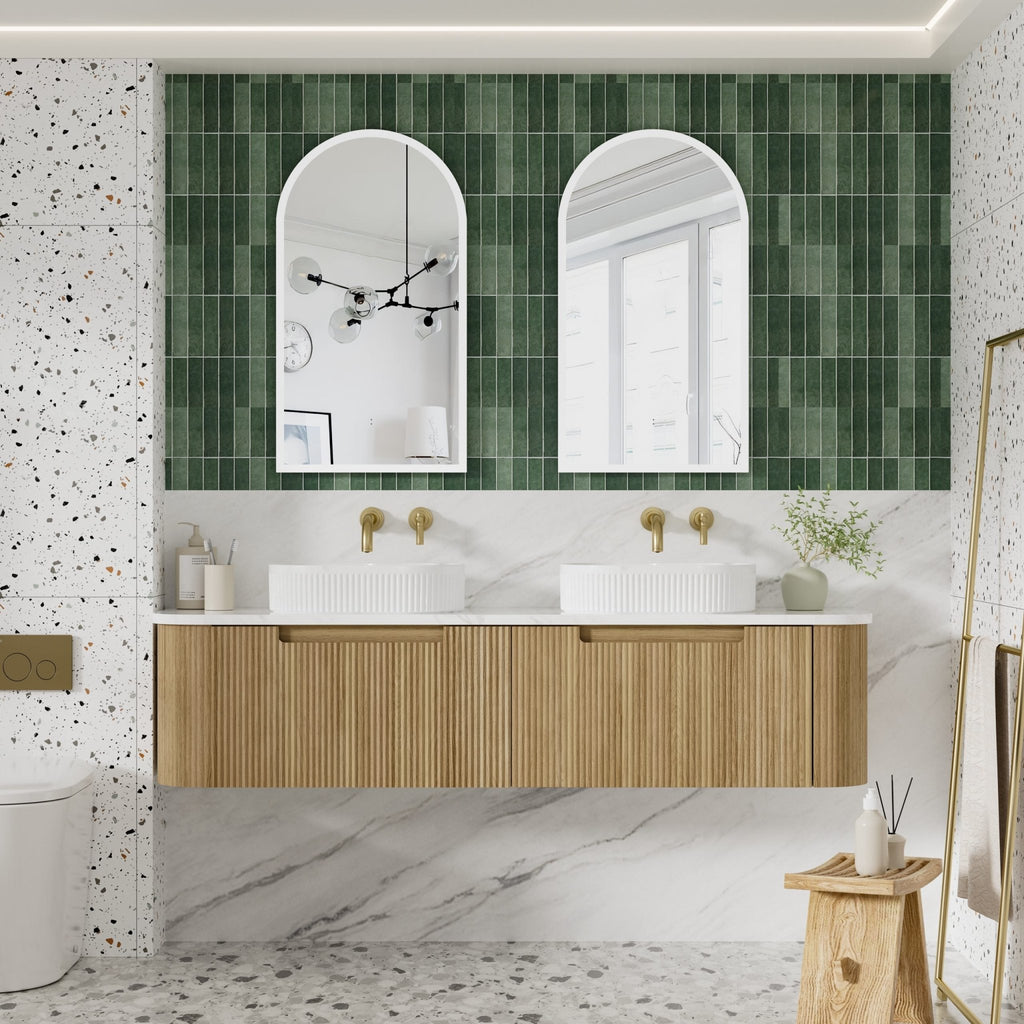 Varcelli Mono Wall Hung Vanity 750 - 1800mm - Hera Bathware X Aulic CAWH53 - 1800D - ST26FT | 1800mmCabinet + Cato Flat Stone Top