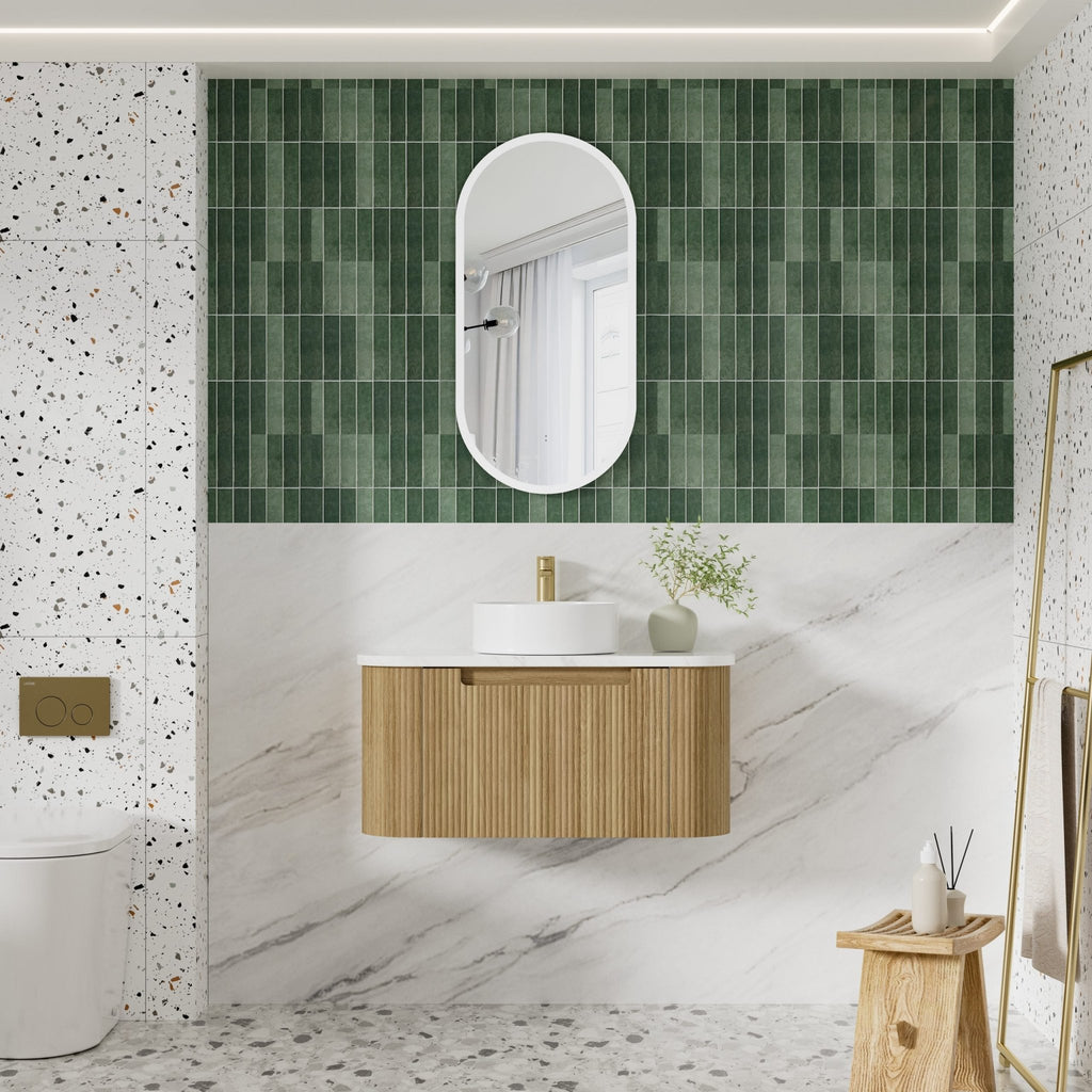 Varcelli Mono Wall Hung Vanity 750 - 1800mm - Hera Bathware X Aulic CAWH53 - 900 - ST26FT | 900mmCabinet + Cato Flat Stone Top