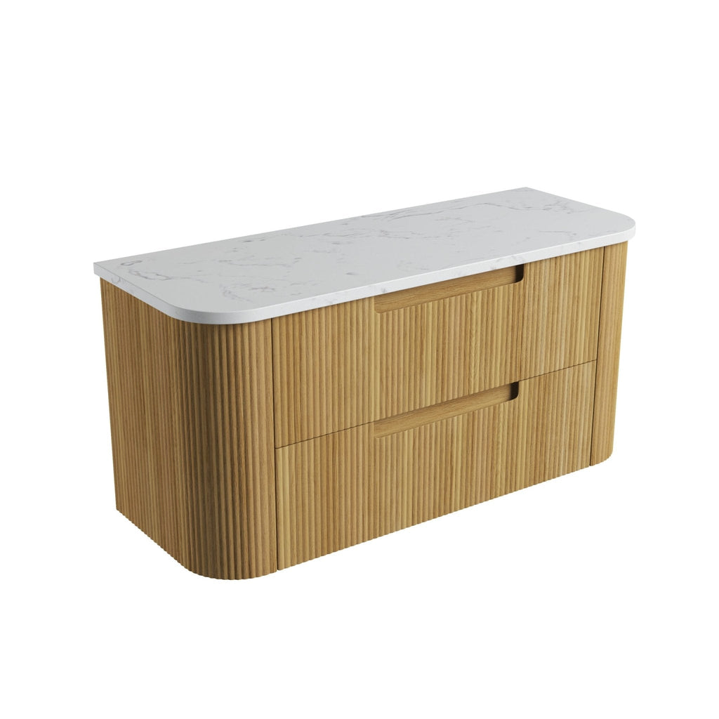 Varcelli Tier Wall Hung Vanity 750 - 1800mm - Hera Bathware X Aulic CAWH54 - 1200 - ST26FT | 1200mmCabinet + Cato Flat Stone Top