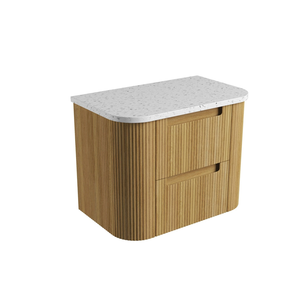 Varcelli Tier Wall Hung Vanity 750 - 1800mm - Hera Bathware X Aulic CAWH54 - 750 - ST46FT | 750mmCabinet + Snow White Flat Stone Top