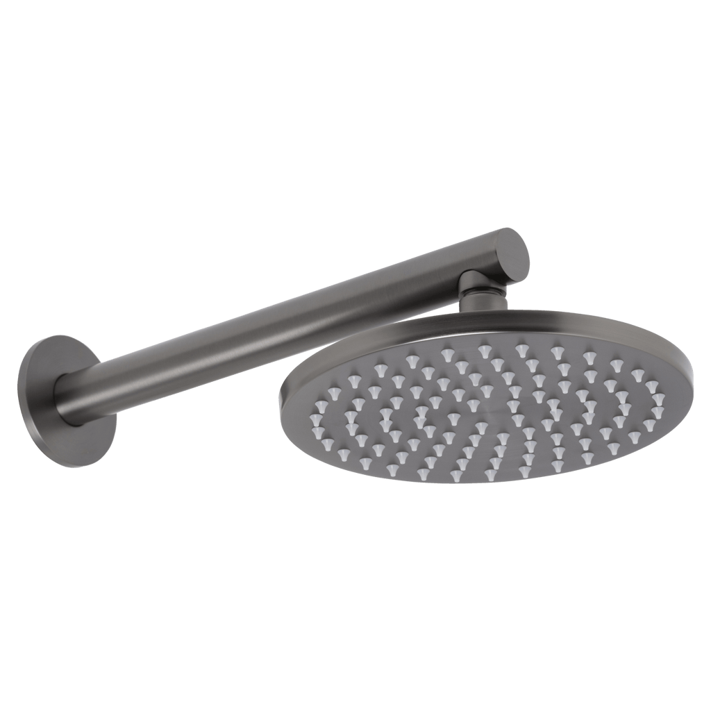 Venezia Overhead Rain Shower With 300mm Wall Arm - Hera BathwareGun Metal