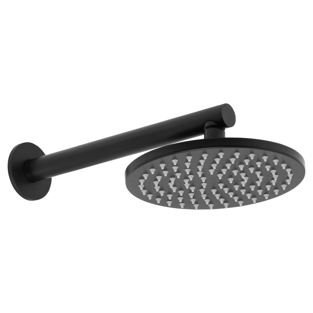Venezia Overhead Rain Shower With 300mm Wall Arm - Hera BathwareMatte Black
