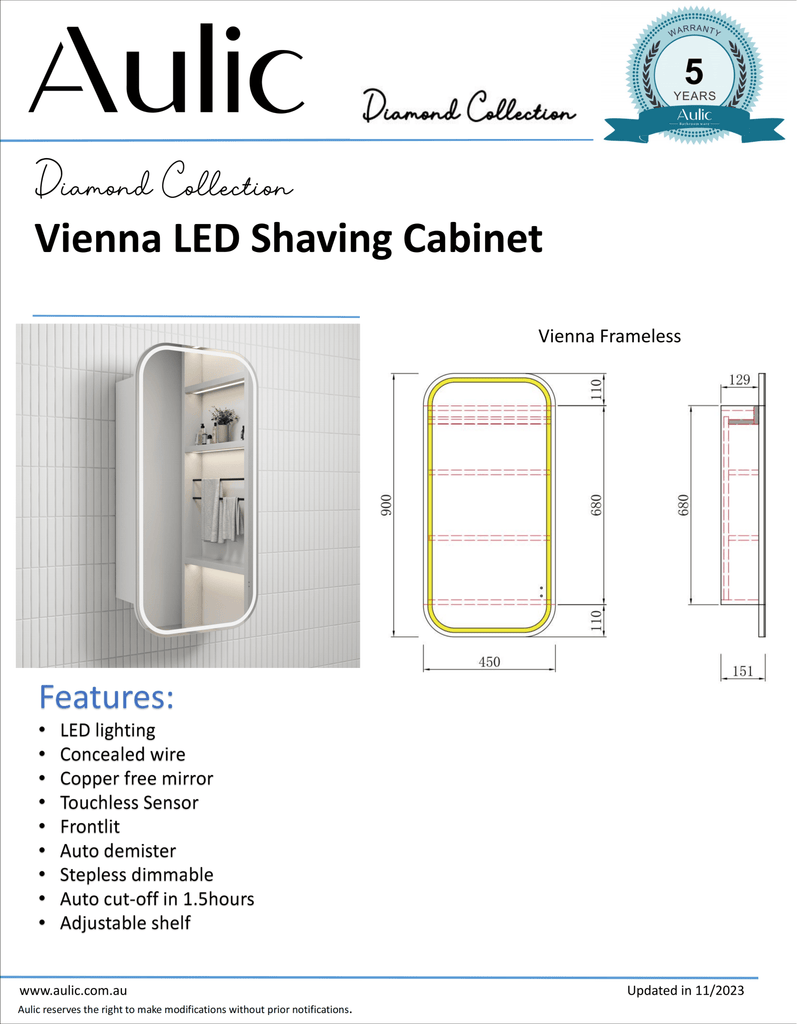 Vienna Shaving Cabinet - Hera BathwareCarita