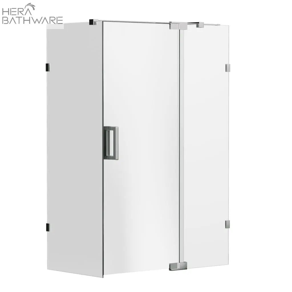 Violet 10mm Frameless Pivot Front Screens Only | Convex - Hera BathwareChrome800 - 900