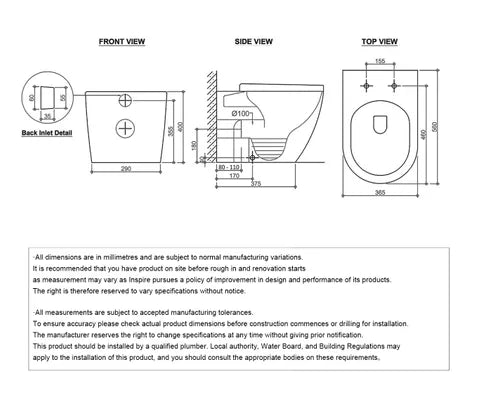 VOGHERA Rimless Inwall Floorstanding Toilet with Geberit Cistern - Hera BathwareSlim Seat