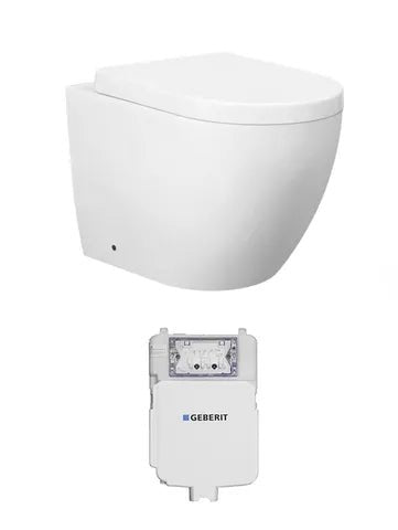 VOGHERA Rimless Inwall Floorstanding Toilet with Geberit Cistern - Hera BathwareThick Seat