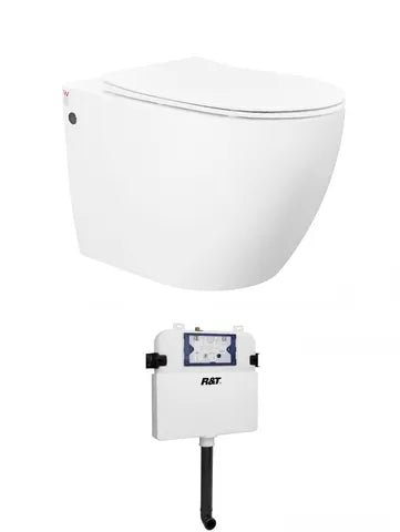 VOGHERA Rimless Inwall Floorstanding Toilet with R&T Cistern - Hera BathwareSlim Seat