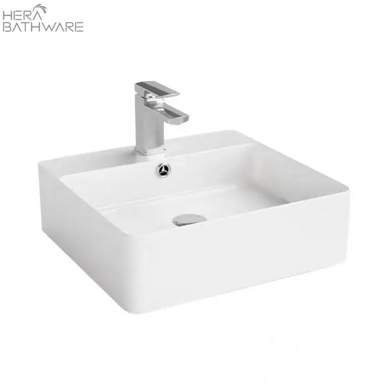Wall Hung Square Basin 420mm - Hera BathwareGloss White