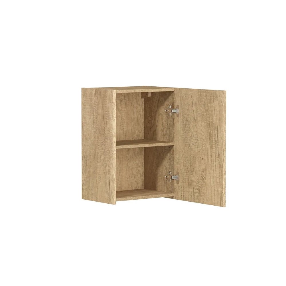 Wall Hung / Washing Machine | Byron Black/Natural Oak Laundry Cabinet - Hera BathwareBlack Oak400mm
