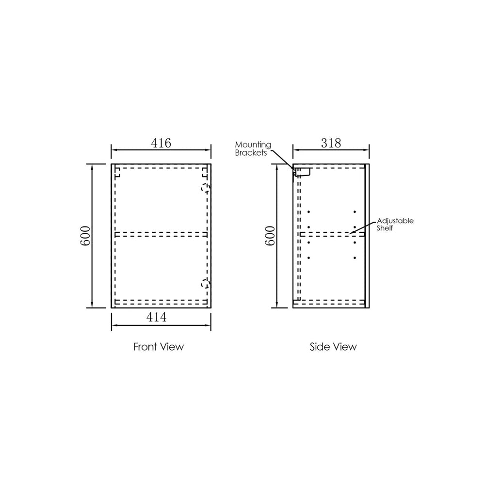 Wall Hung / Washing Machine | Byron Black/Natural Oak Laundry Cabinet - Hera BathwareBlack Oak400mm