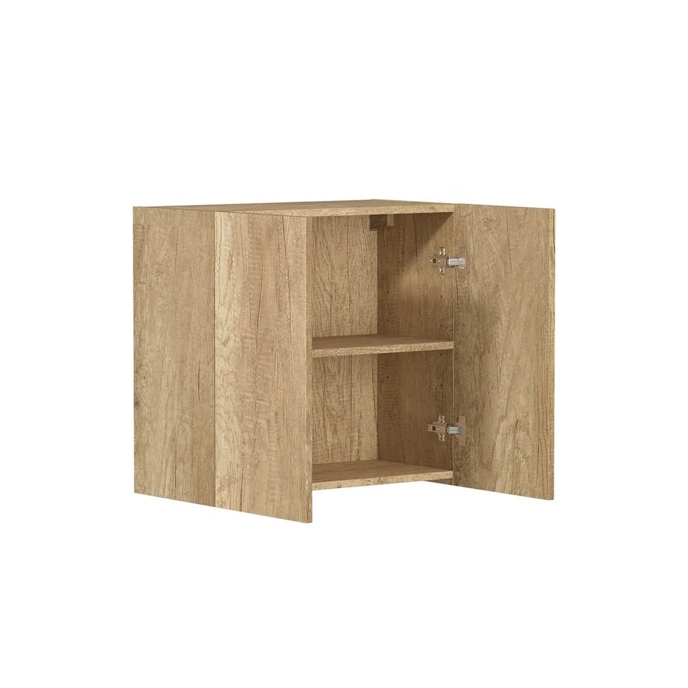 Wall Hung / Washing Machine | Byron Black/Natural Oak Laundry Cabinet - Hera BathwareNatural Oak600mm