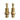 Wall top assembly spindles 80mm - 85mm 1/4 turn (set) - Brass - Hera Bathware