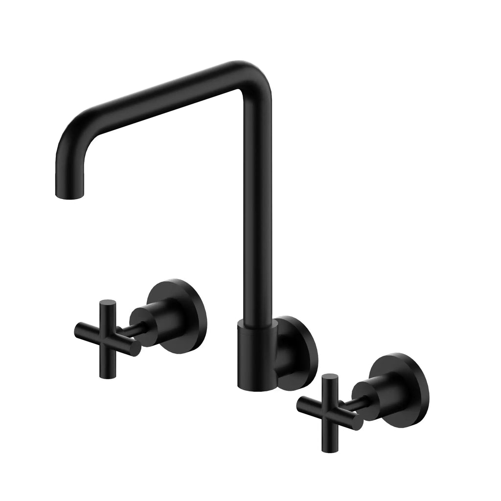 X PLUS Wall Kitchen Set Swivel Spout - Hera BathwareMatte Black
