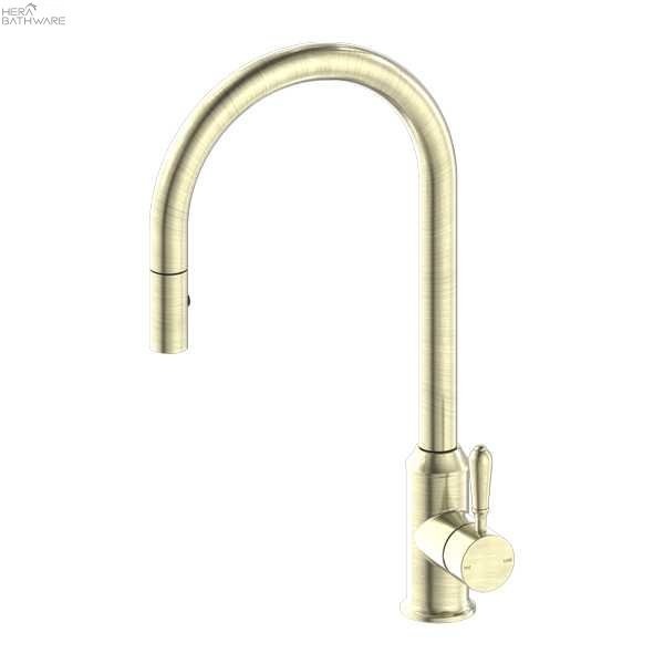 YORK Pull Out Sink Mixer with Vegie Spray - Hera BathwareAged BrassMetal