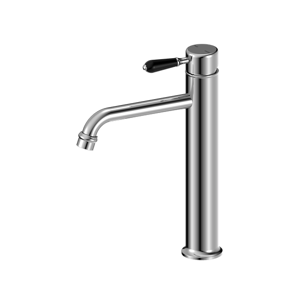 York Straight Tall Basin Mixer - Hera BathwareChromeBlack Porcelain