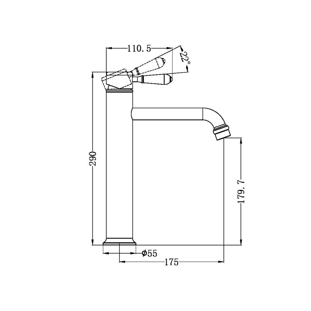 York Straight Tall Basin Mixer - Hera BathwareChromeDefault