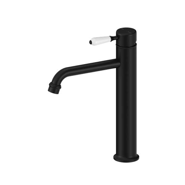 York Straight Tall Basin Mixer - Hera BathwareMatte BlackWhite Porcelain