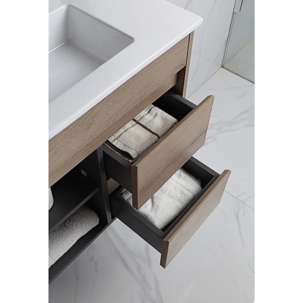 York Timber Slim Look Wall Hung Drawers on Right/Left - 900mm - Hera BathwareCabinet OnlyDrawers on Left