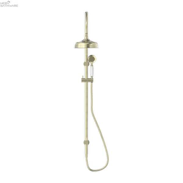 YORK Twin Shower - Hera BathwareAged BrassWhite Porcelain
