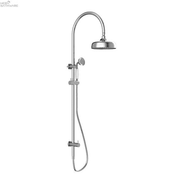 YORK Twin Shower - Hera BathwareChromeWhite Porcelain