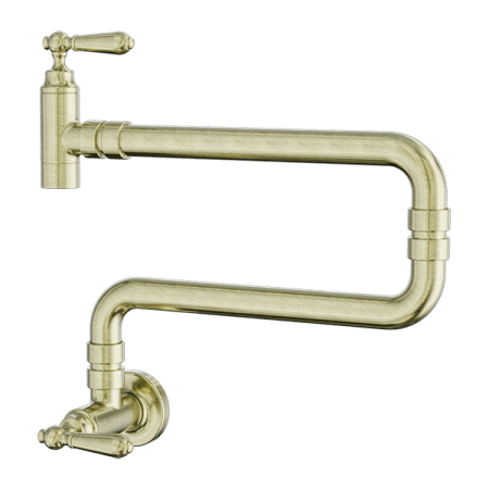 York Wall Mounted Pot Filler - Hera Bathware X Nero Tapware | Aged Brass