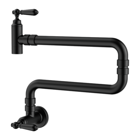 York Wall Mounted Pot Filler - Hera Bathware X Nero Tapware | Matte Black