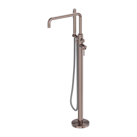 Zen SS316L Freestanding Bath Mixer With Outdoor Shower Hose - Hera BathwareBrushed Bronze
