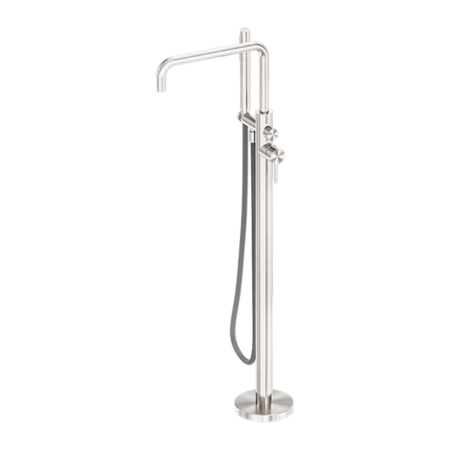 Zen SS316L Freestanding Bath Mixer With Outdoor Shower Hose - Hera BathwareBrushed Nickel