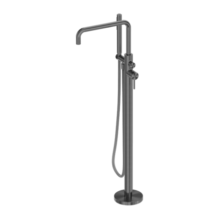 Zen SS316L Freestanding Bath Mixer With Outdoor Shower Hose - Hera BathwareGraphite