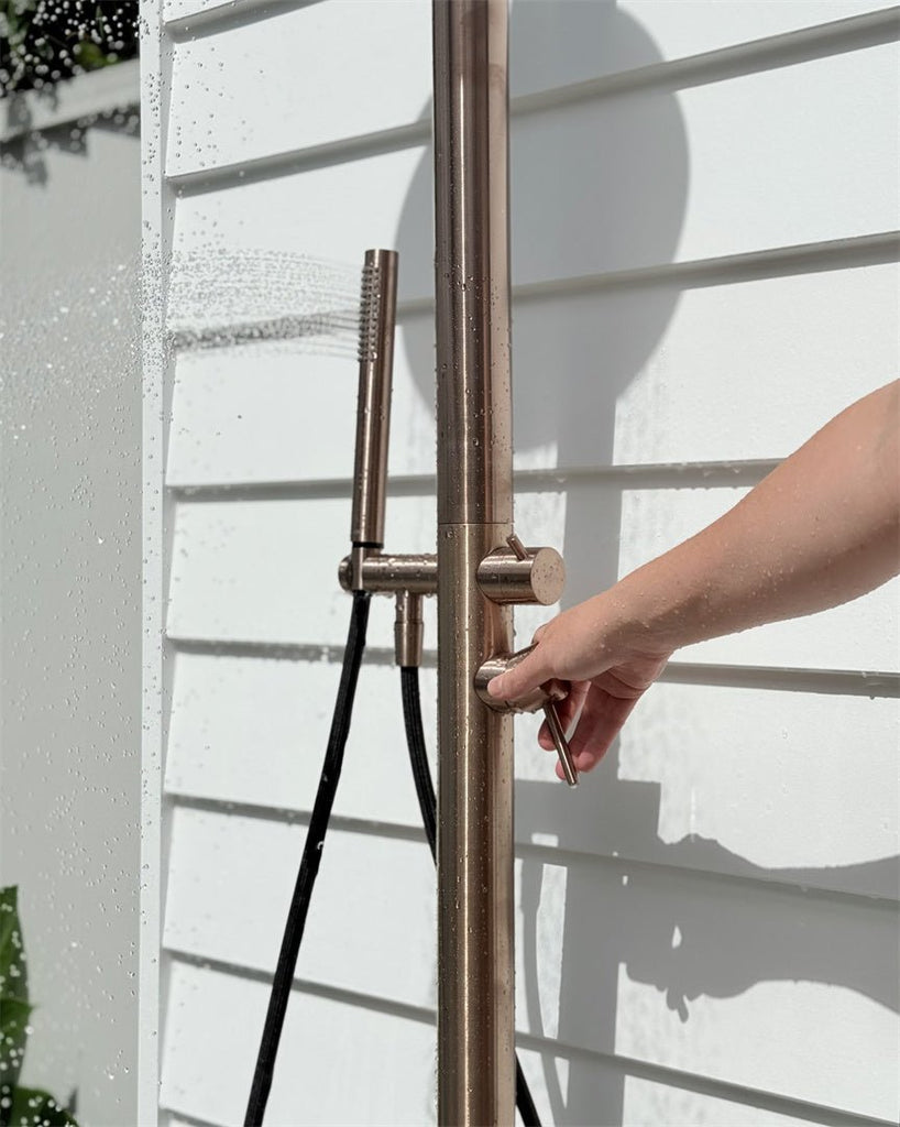 Zen SS316L Outdoor Freestanding Shower Column - Hera BathwareBrushed Bronze