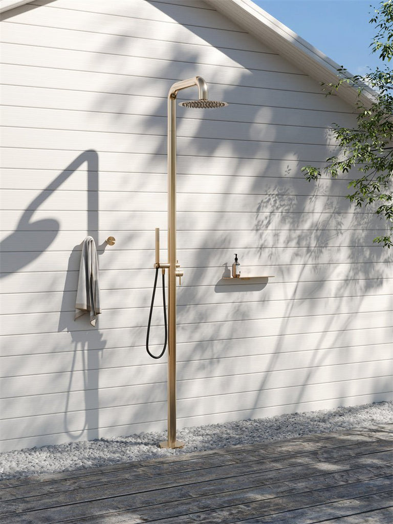 Zen SS316L Outdoor Freestanding Shower Column - Hera BathwareBrushed Bronze