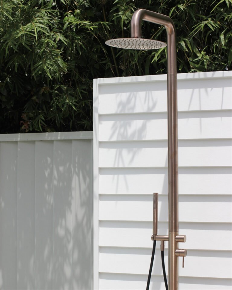 Zen SS316L Outdoor Freestanding Shower Column - Hera BathwareBrushed Bronze