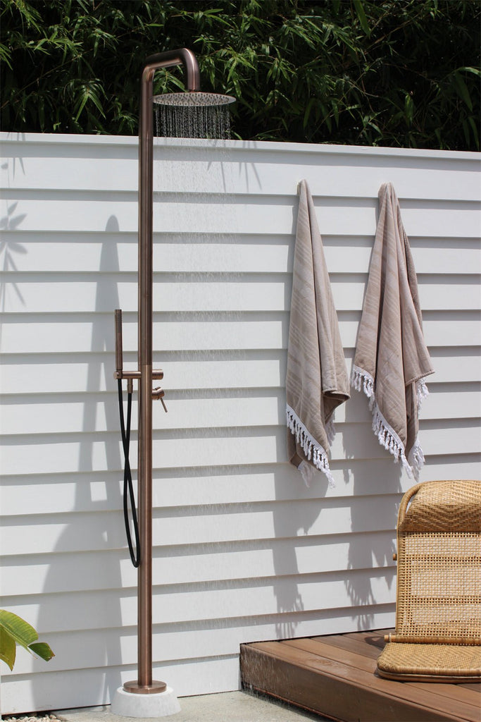 Zen SS316L Outdoor Freestanding Shower Column - Hera BathwareBrushed Bronze