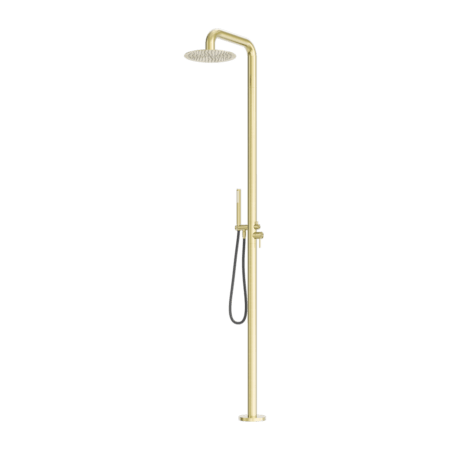 Zen SS316L Outdoor Freestanding Shower Column - Hera BathwareBrushed Gold