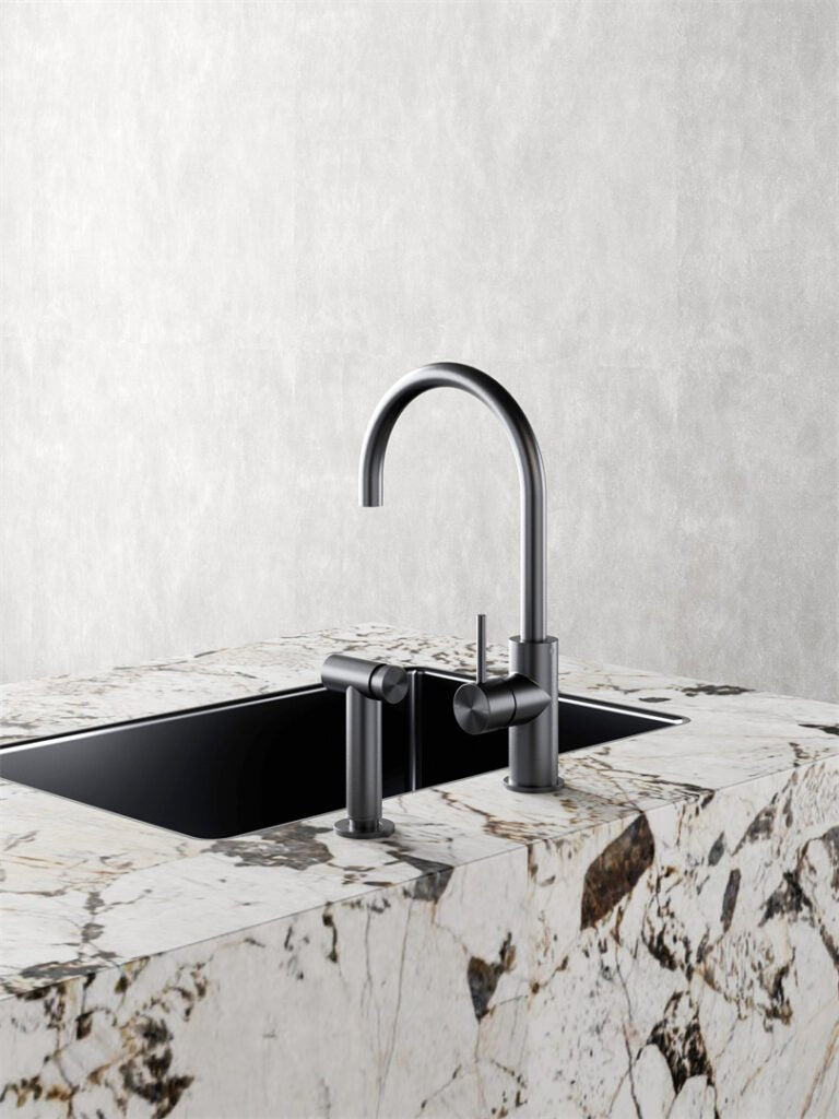 Zen SS316L Outdoor Kitchen Mixer With Hand Spray - Hera BathwareBrushed Nickel