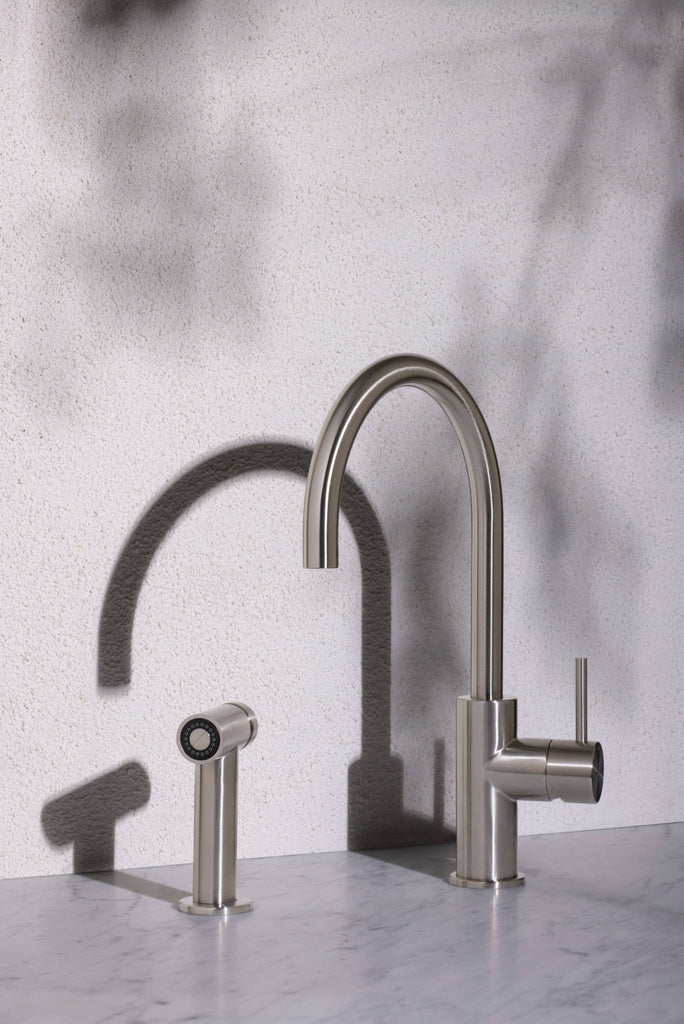 Zen SS316L Outdoor Kitchen Mixer With Hand Spray - Hera BathwareBrushed Nickel