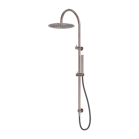 Zen SS316L Outdoor Twin Shower With Outdoor Shower Hose - Hera BathwareBrushed Bronze
