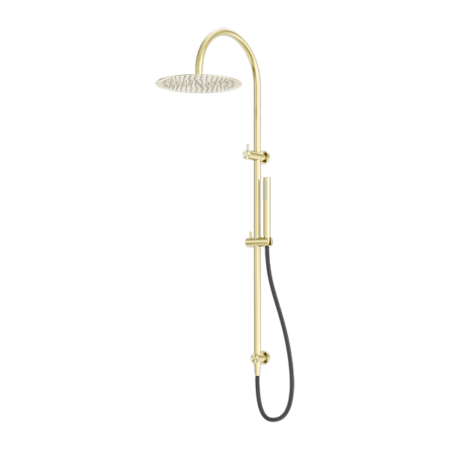 Zen SS316L Outdoor Twin Shower With Outdoor Shower Hose - Hera BathwareBrushed Gold