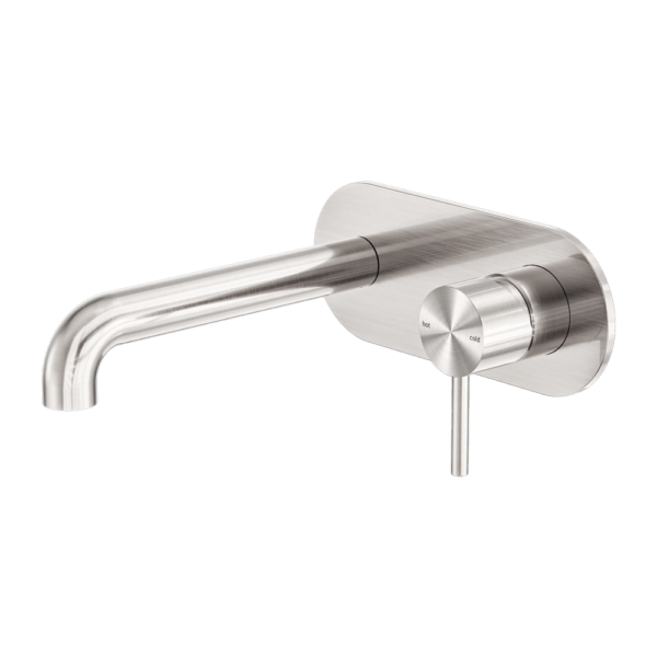 Zen SS316L Outdoor Wall Basin/Bath Mixer 185mm/230mm Spout - Hera BathwareBrushed Nickel185mm