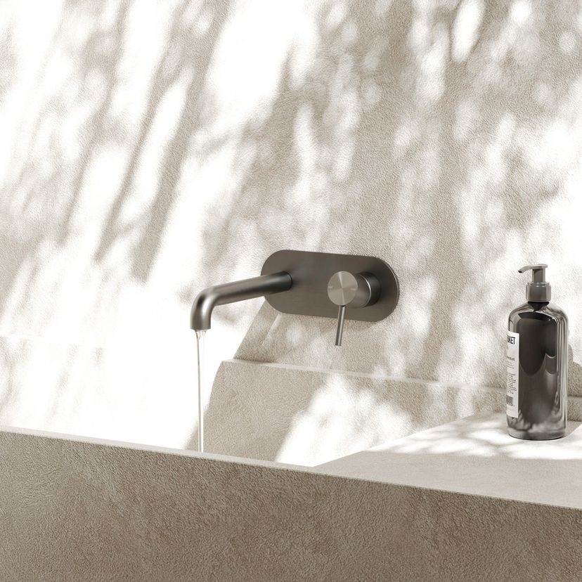 Zen SS316L Outdoor Wall Basin/Bath Mixer 185mm/230mm Spout - Hera BathwareBrushed Nickel185mm