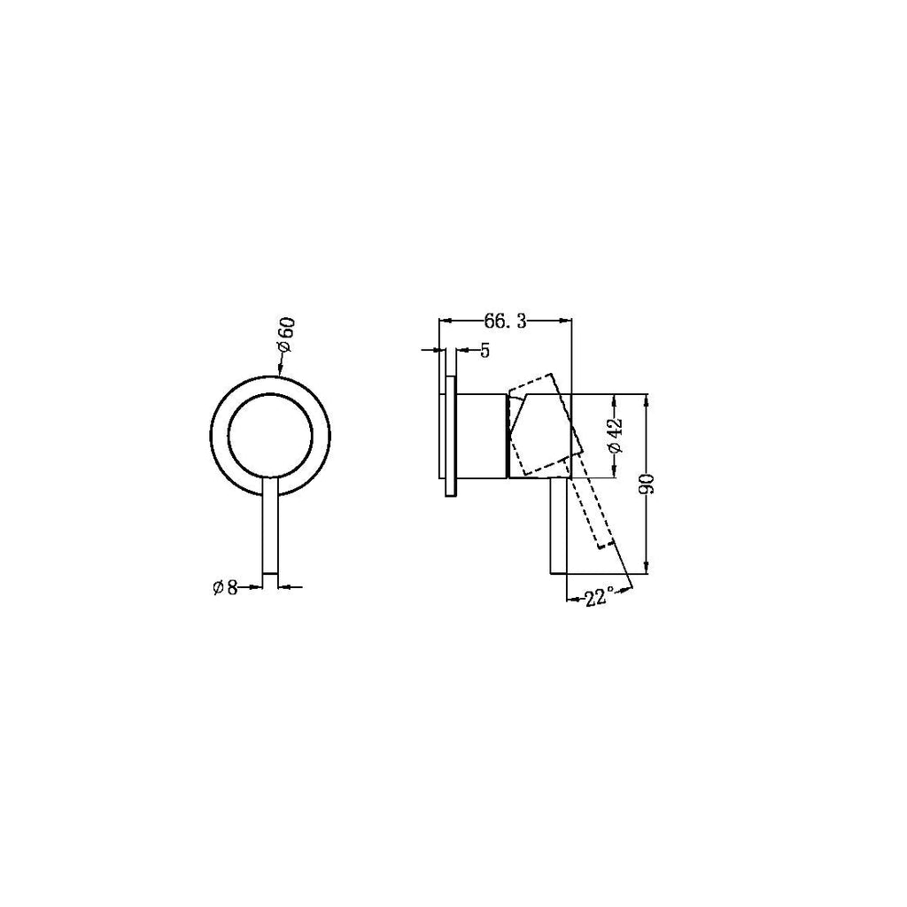 Zen SS316L Wall Basin/Bath Seperate Mixer 185mm/230mm Spout (Trim Kits Only) - Hera BathwareGraphite