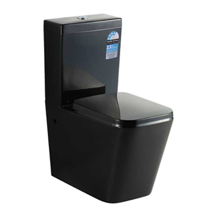 KDK Bathware Qubist Box Rim Toilet Suite - Gloss Black toliet suite 615.00 at Hera Bathware