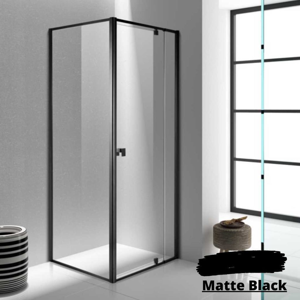 1950mm Semi - Frameless Pivot Screen - Matte Black - Hera Bathware760 - 840mmMatte Black
