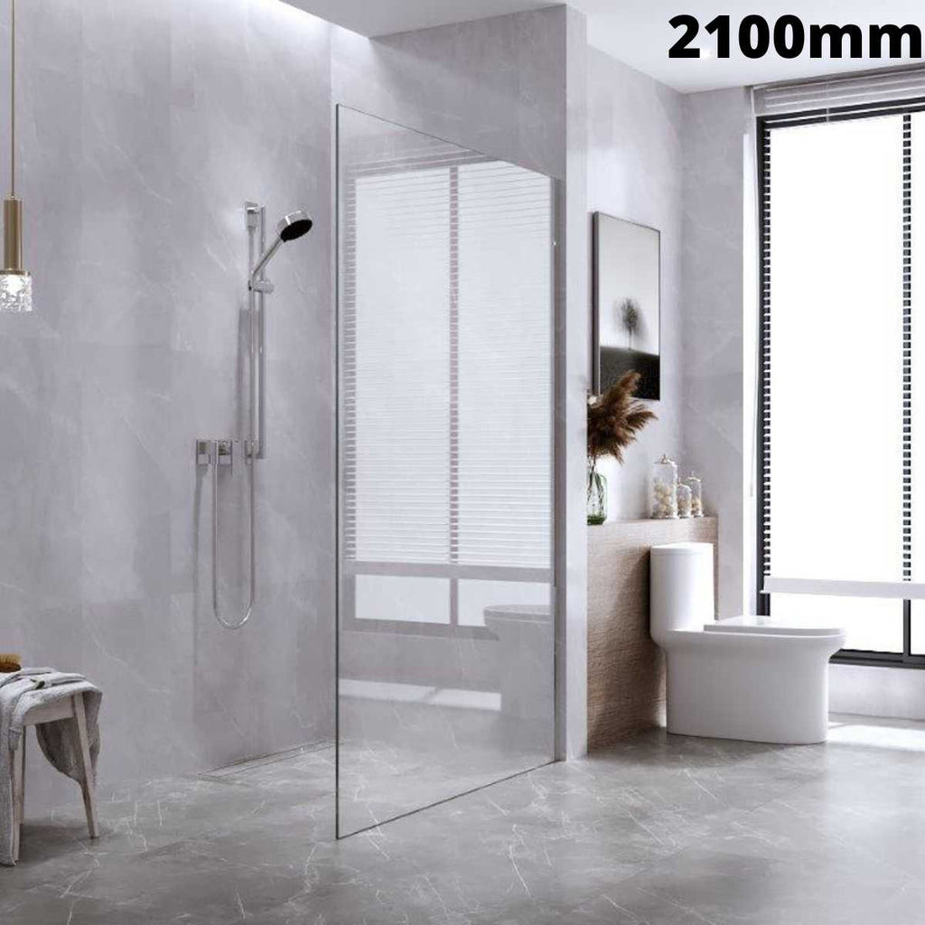 Hera Bathware 2100mm Fully Frameless Walk in Shower Screen  at Hera Bathware