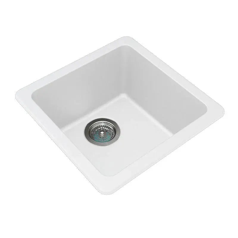 422*422*203MM Granite Kitchen/Laundry Sink Top/Flush/Under Mount - Hera BathwareWhite Granite Quartz Stone