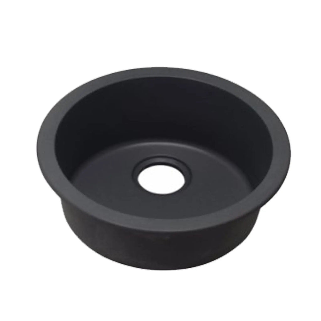 460mm Granite Quartz Stone Round Kitchen Sink - Hera BathwareBlack